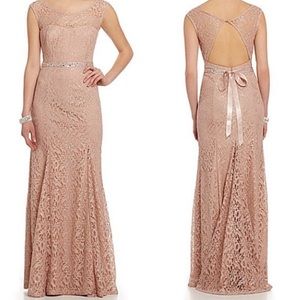 Sequin Hearts Mauve Sequin Lace Formal Prom Dress